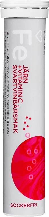 Hjärtats Järn + Vitamin C Brus Svartvinbär 20 st Hjärtats