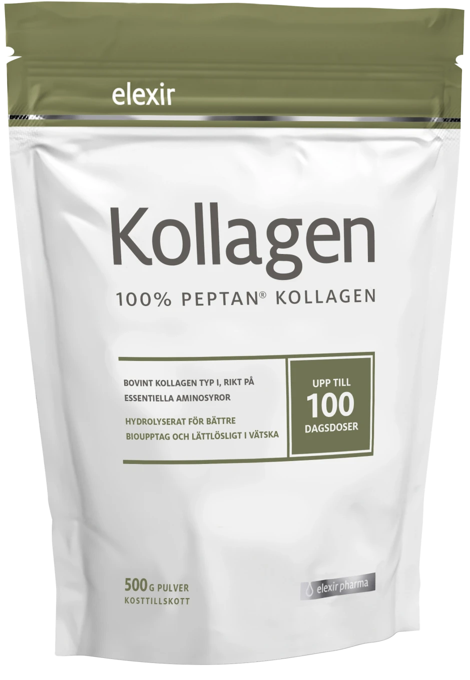 Elexir Pharma 100% Peptan Kollagenpulver 500 g Elexir Pharma