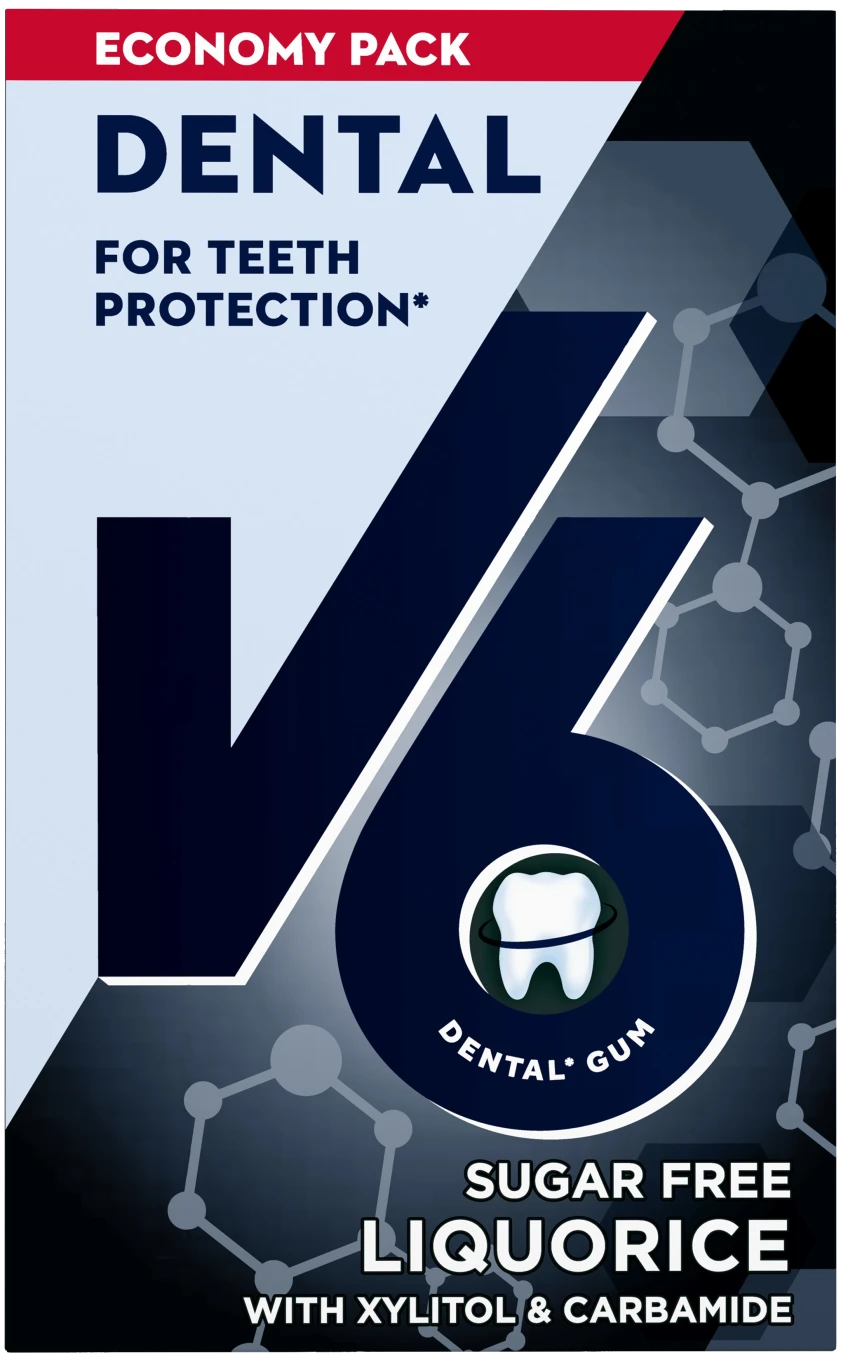 V6 Dental Liquorice tuggummi 70 g V6