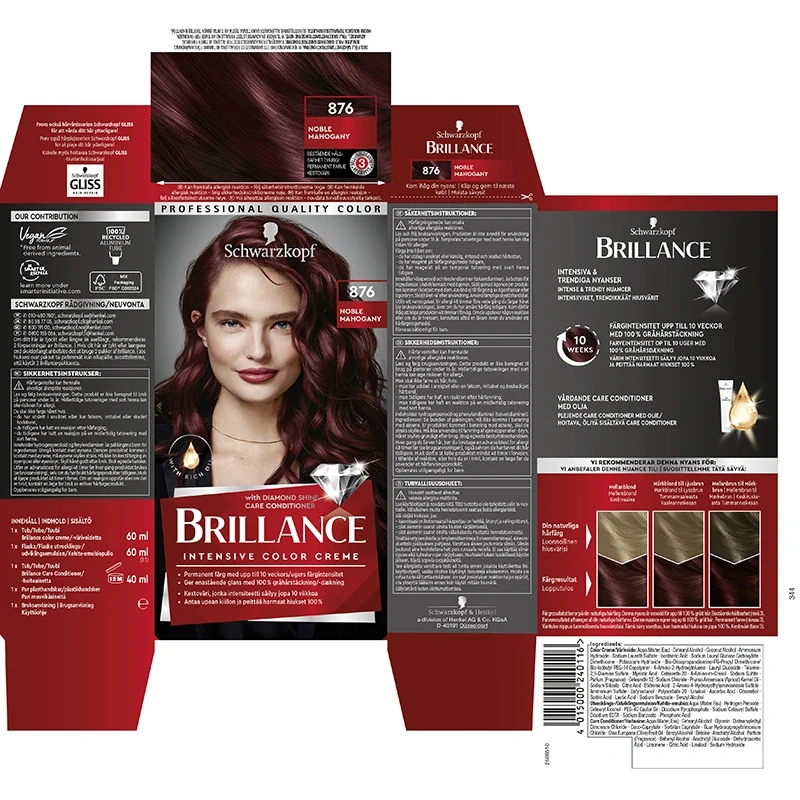 Schwarzkopf Brillance Hårfärg 876 Noble Mahogany Schwarzkopf