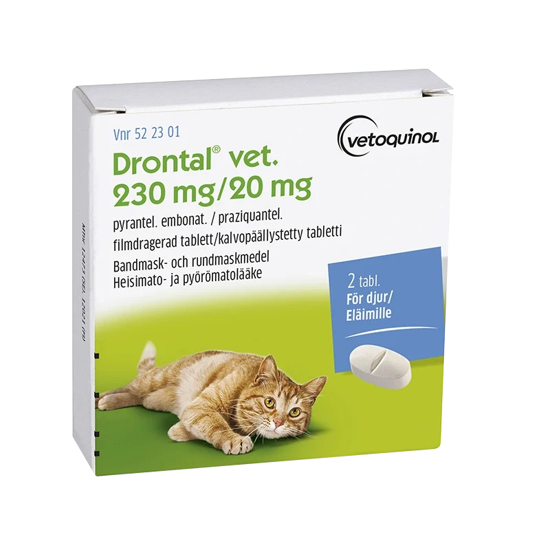 Drontal vet. filmdragerad tablett 230 mg/20 mg 2 st Drontal