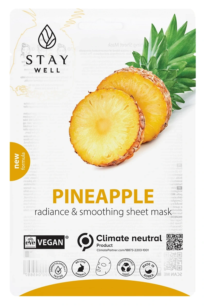 Stay Well Vegan Sheet Mask Pineapple 1 st Stay Well