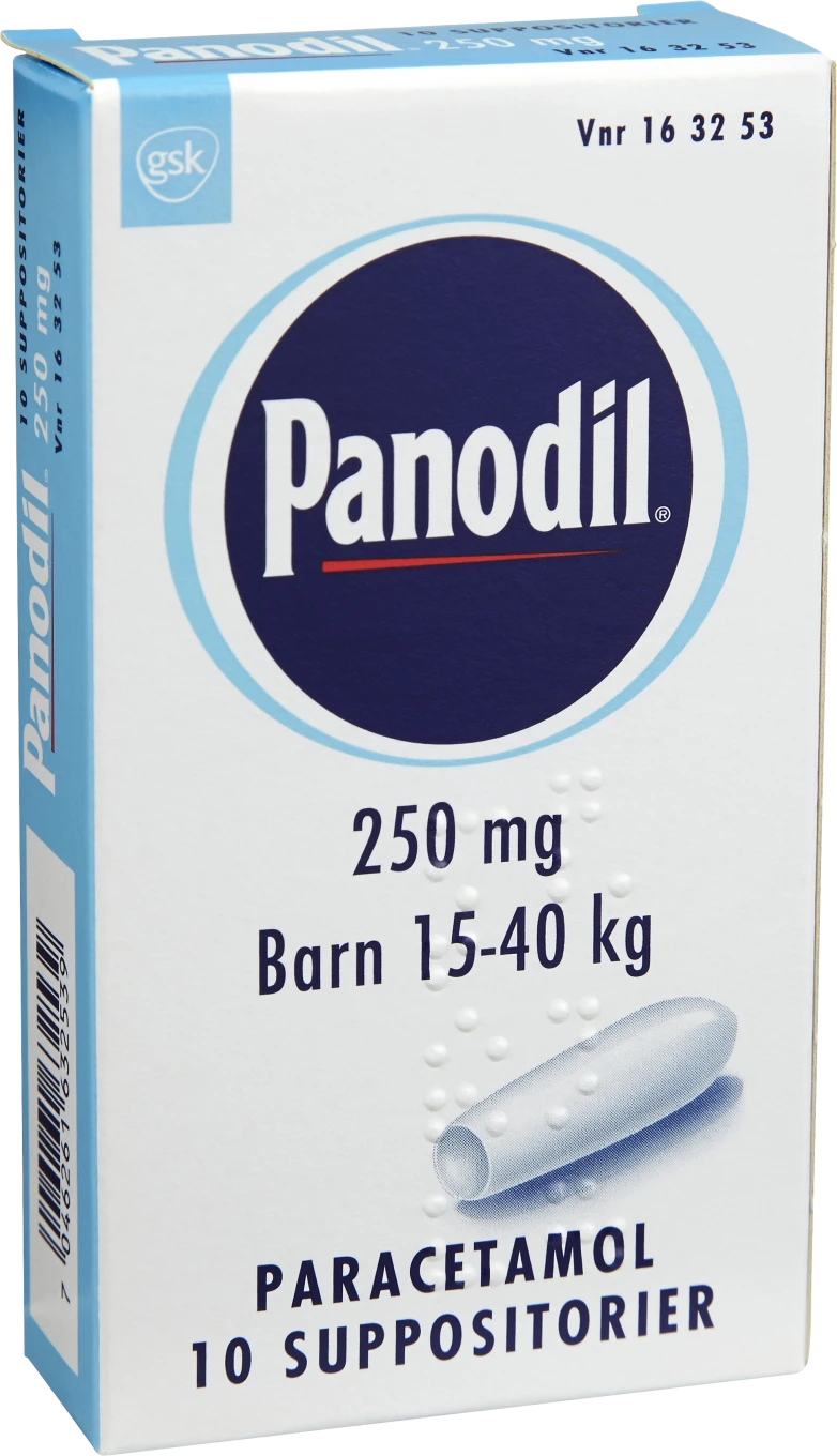 Panodil suppositorium 250 mg 10 st Panodil