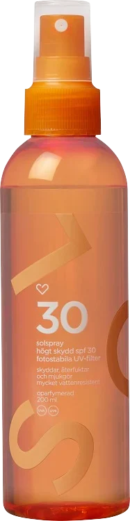 Hjärtats Solspray Transparent Oparfymerad SPF 30, 200 ml Hjärtats
