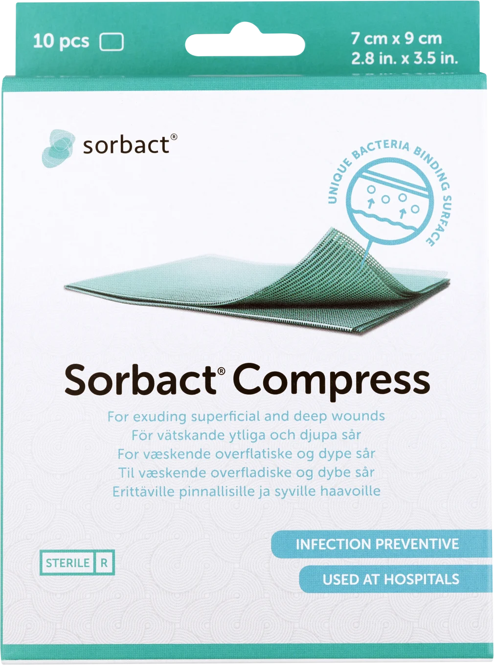 Sorbact Compress 7 cm x 9 cm 10 st Sorbact