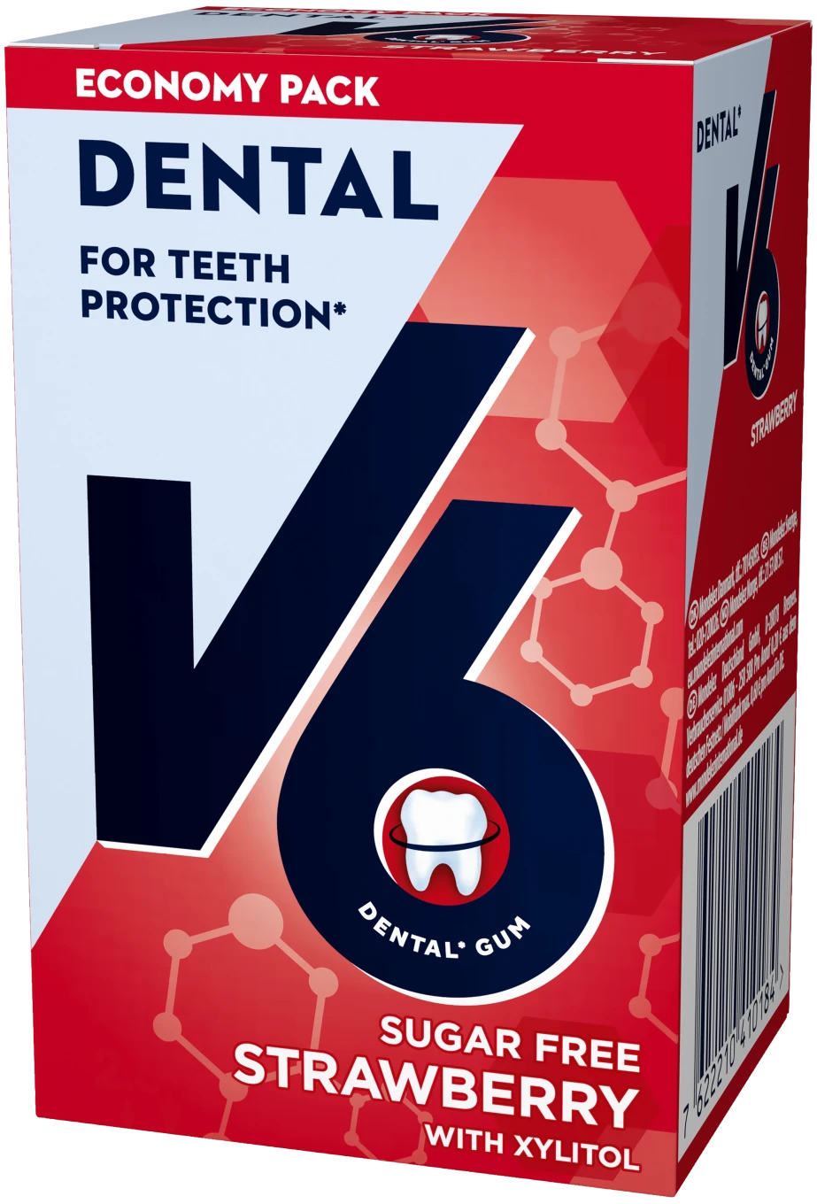 V6 Dental Strawberry tuggummi 70 g V6