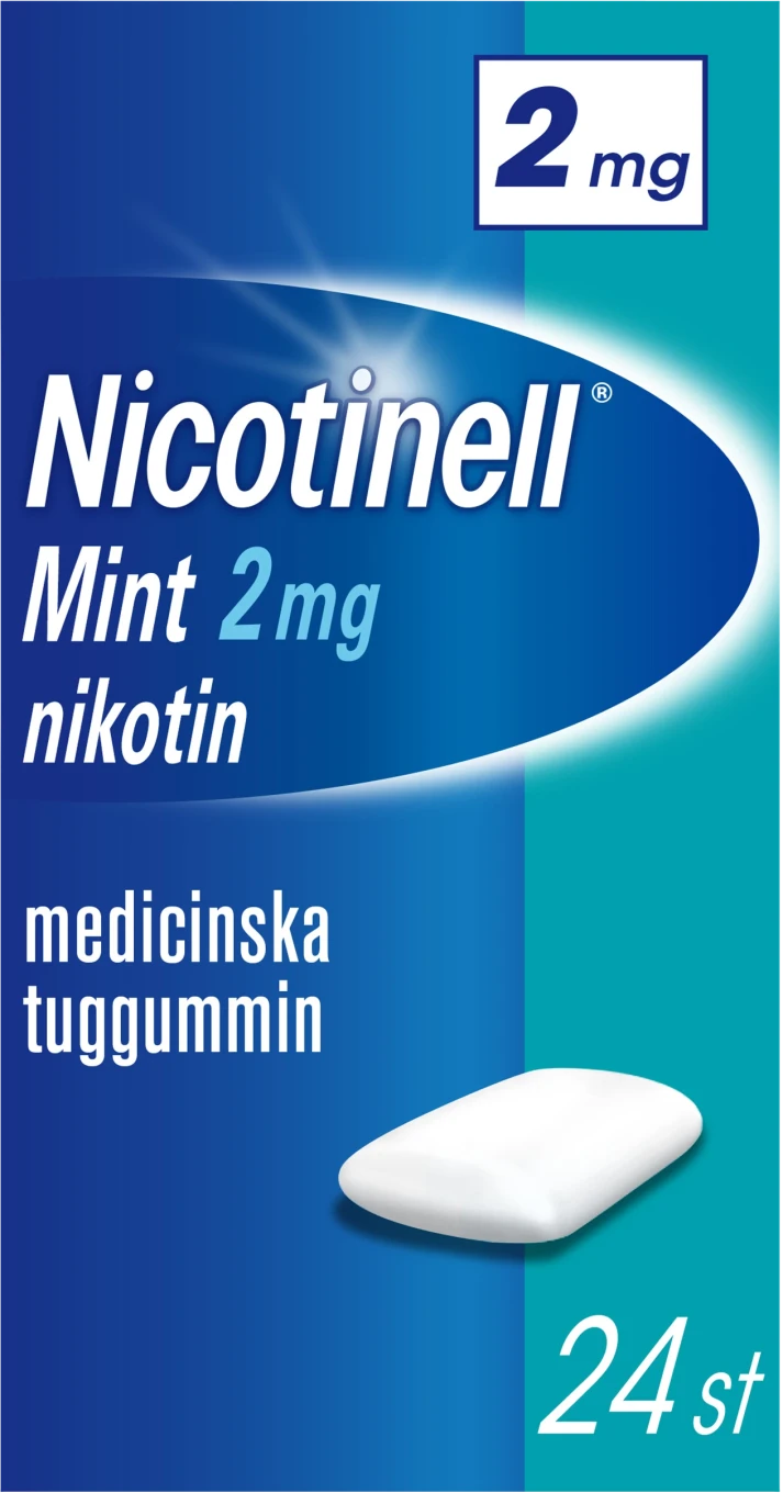 Nicotinell Mint medicinskt tuggummi 2 mg 24 st Nicotinell