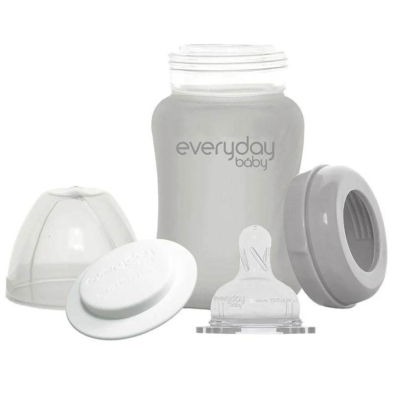 Everyday Baby Nappflaska Glas Healthy + Quiet Grey 150 ml Everyday Baby