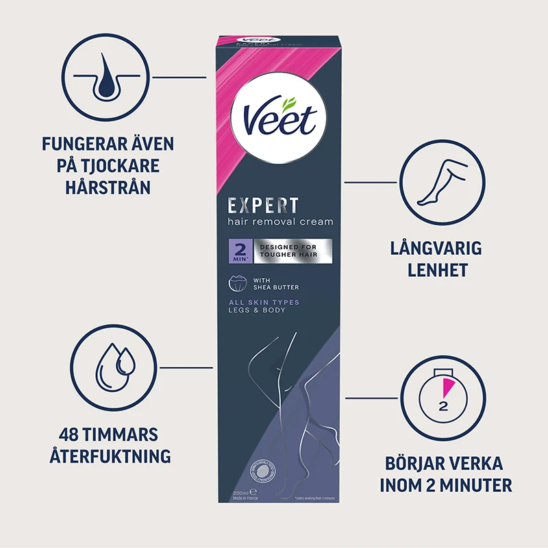 Veet Expert Hårborttagningskräm Ben & Kropp 200 ml Veet