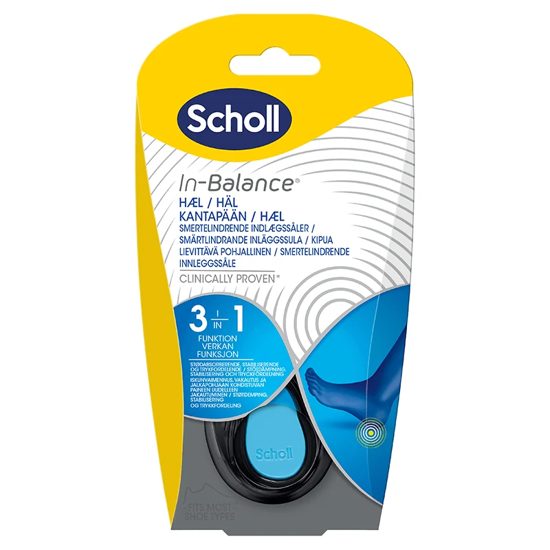 Scholl In-Balance Smärtlindrande Sulor Hälinlägg 1 par S Scholl