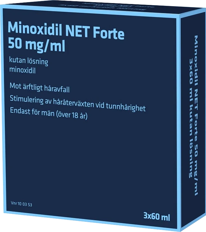 Minoxidil NET Forte Kutan lösning 50mg/ml Flaska, 3x60ml Minoxidil