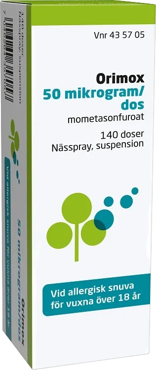 Orimox Orifarm Nässpray suspension 50 µg/dos 140 doser Orifarm