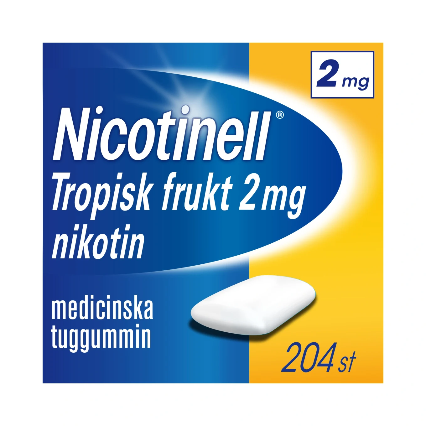 Nicotinell Tropisk frukt medicinskt tuggummi 2 mg 204 st Nicotinell