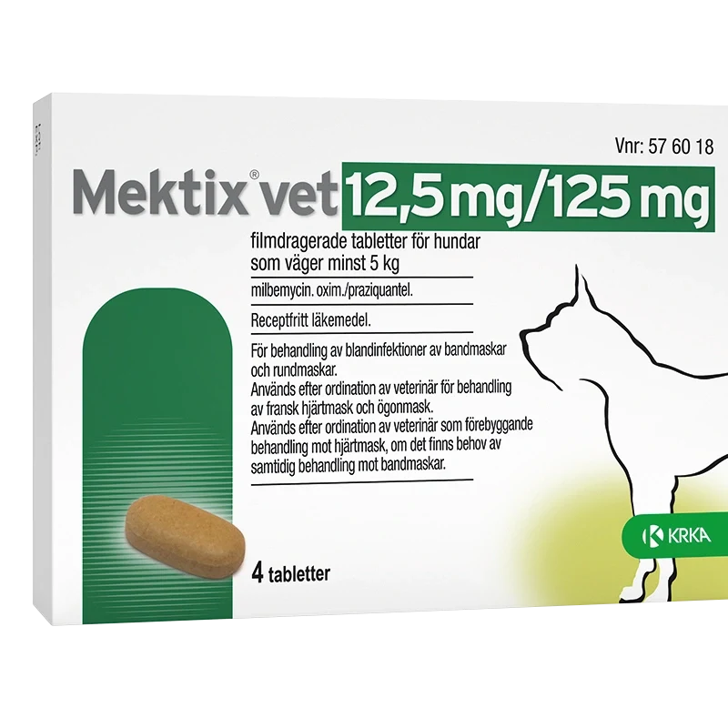 Mektix vet Filmdragerad tablett 12,5mg/125mg Blister, 4tabletter Mektix vet