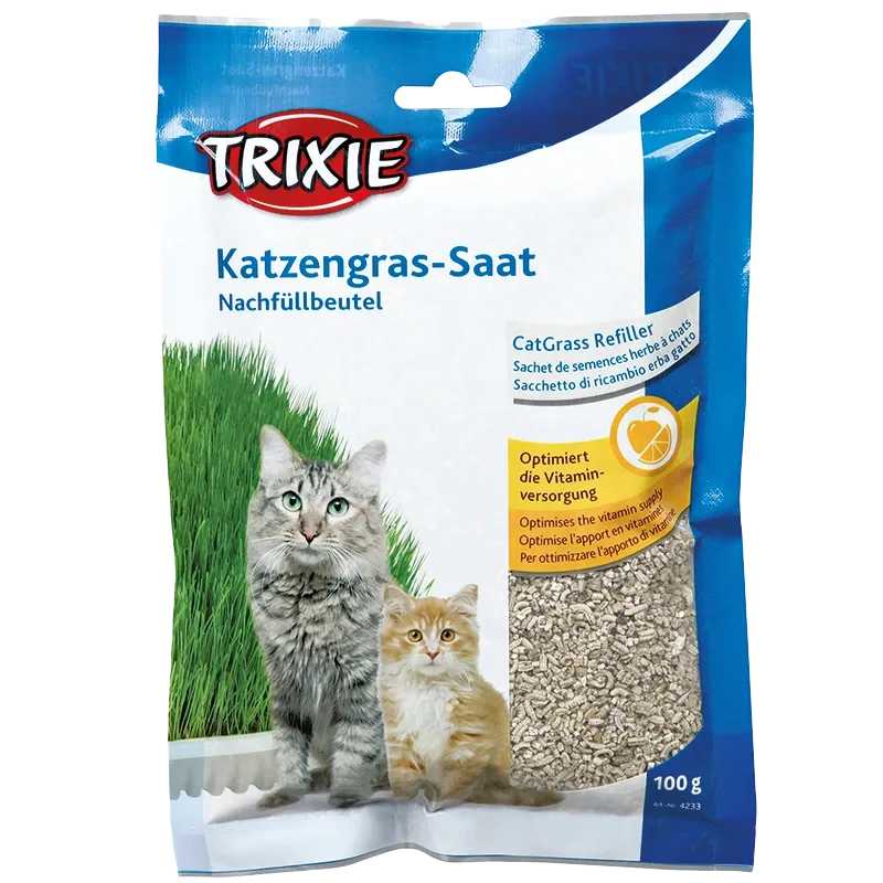 Trixie Mjukt Kattgräs Vitaminberikat Refillpåse ca 100 g Trixie