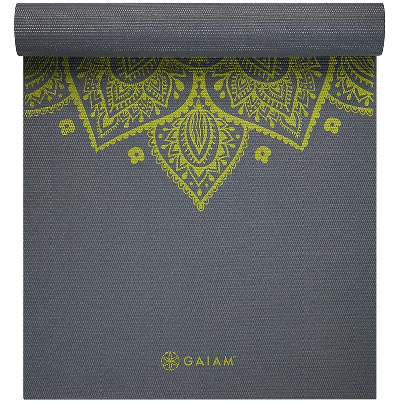 Gaiam Yoga Mat 6 mm Printed Citron Sundial Gaiam