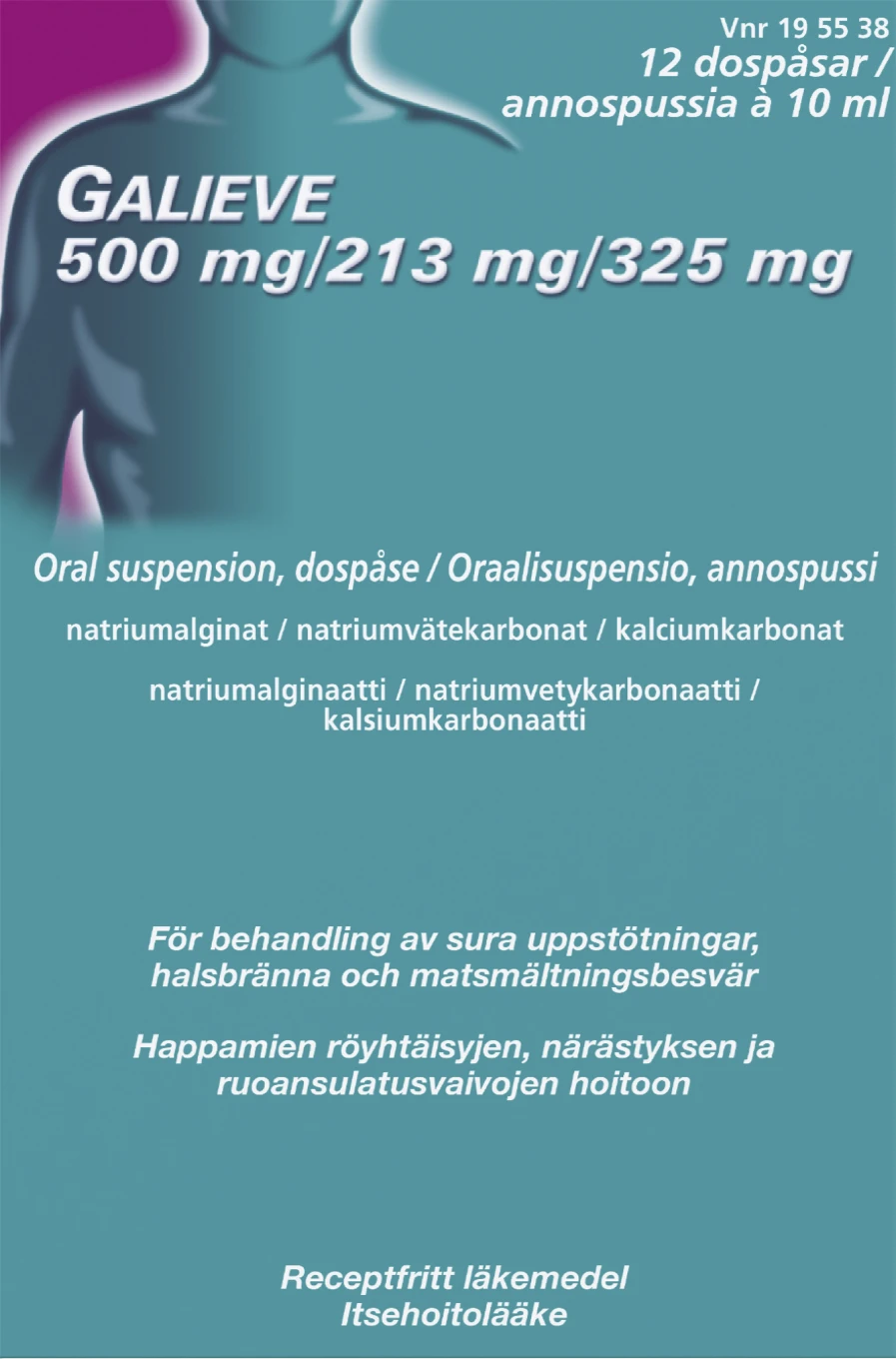 Galieve Oral suspension i dospåse 500mg/213mg/325mg Dospåse, 12st Galieve