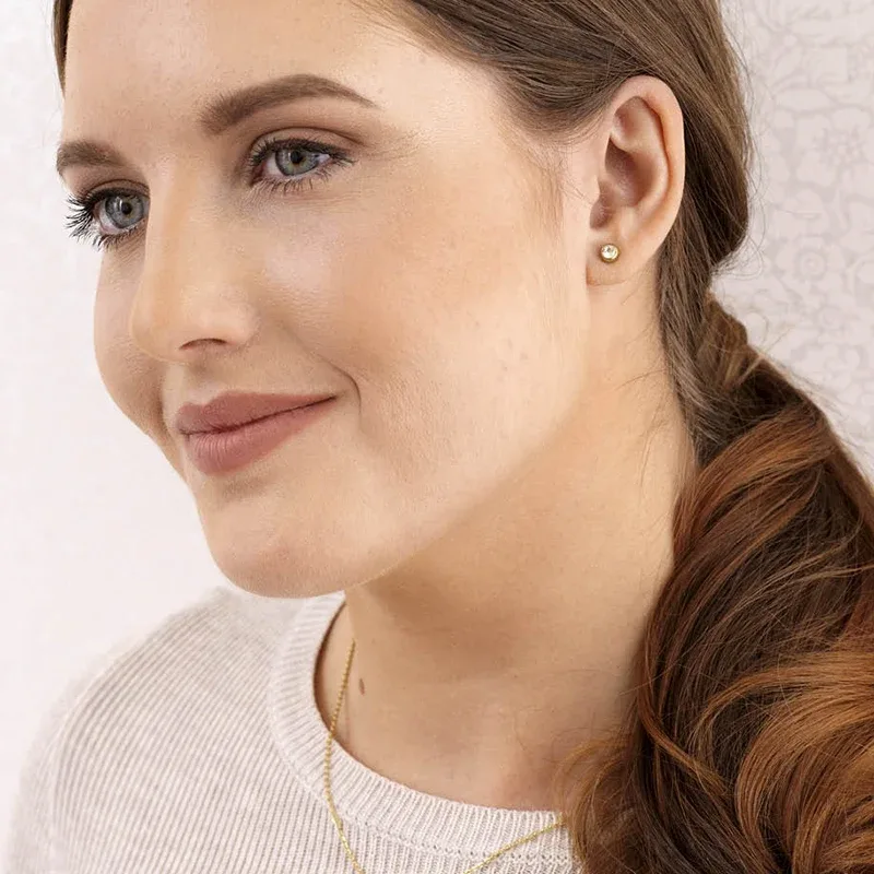 Blomdahl Örhängen Bezel Crystal Gold 5 mm Blomdahl