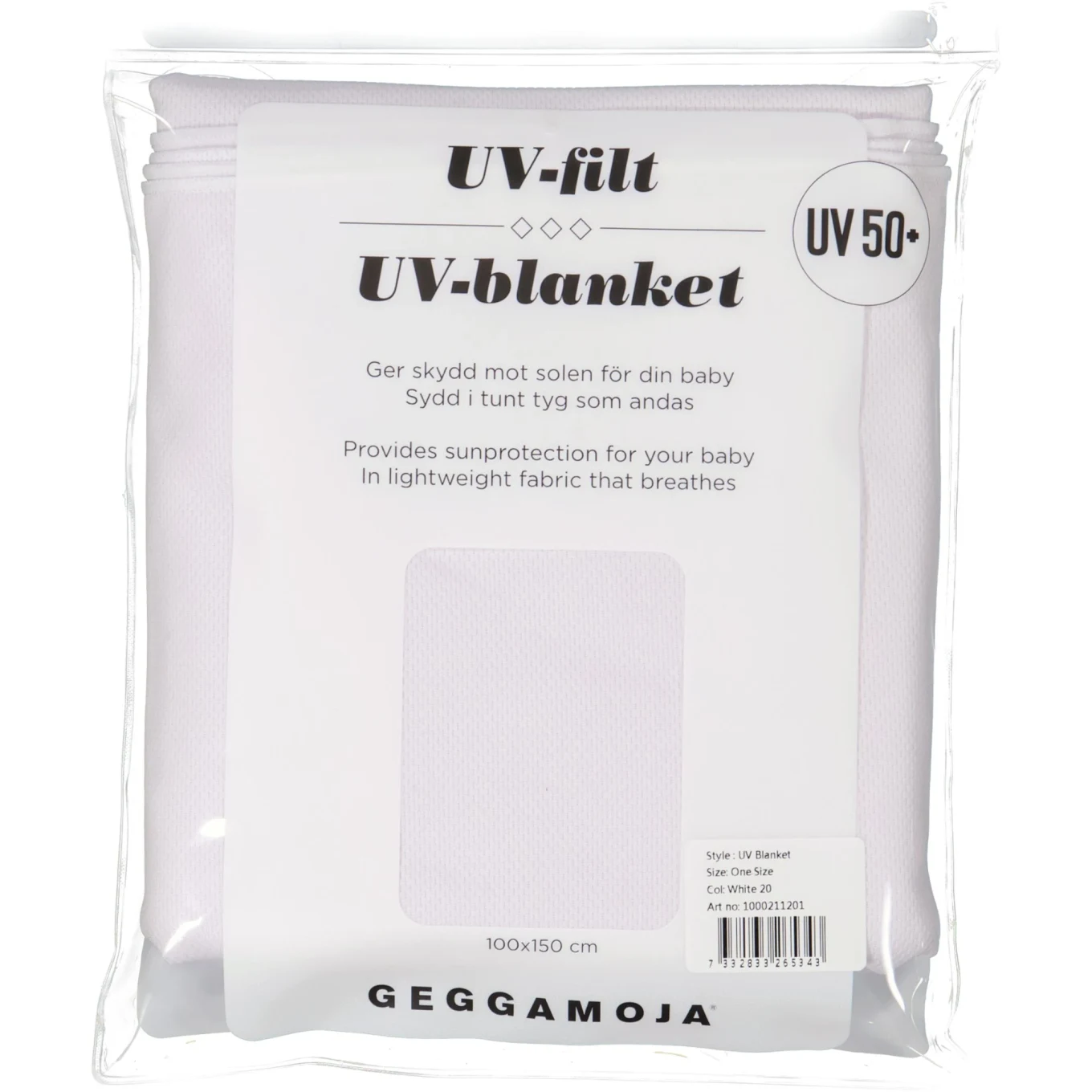 Geggamoja UV Filt 50+ Offwhite One Size Geggamoja