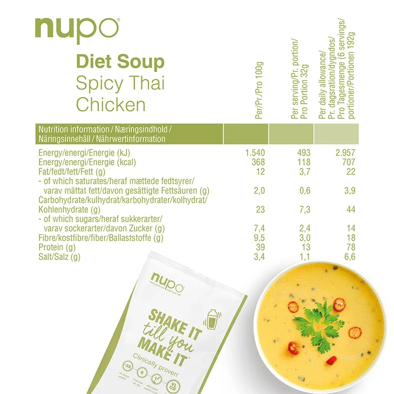 Nupo Diet Soup Spicy Thai Chicken 12 portioner Nupo
