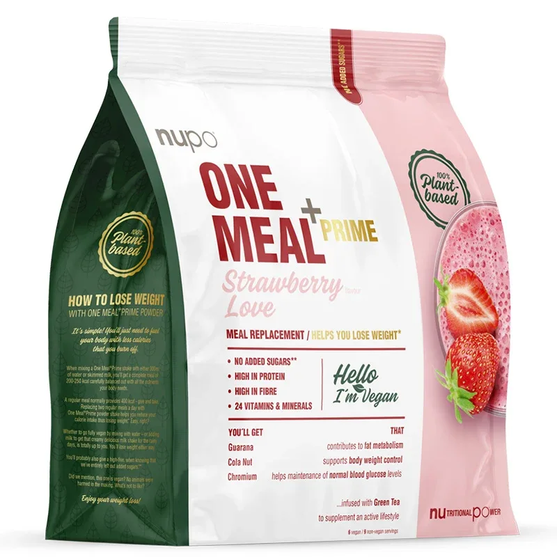 Nupo One Meal +Prime Vegan Shake Strawberry Love 360g Nupo