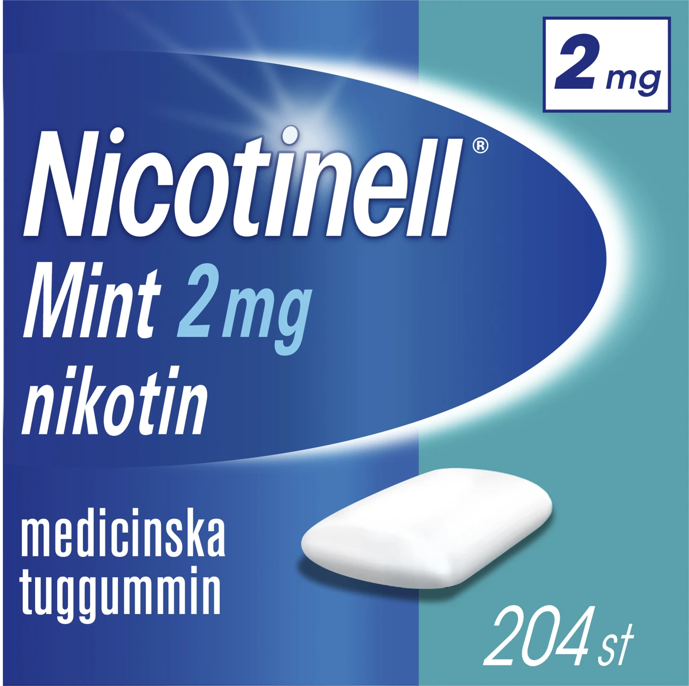 Nicotinell Mint medicinskt tuggummi 2 mg 204 st Nicotinell