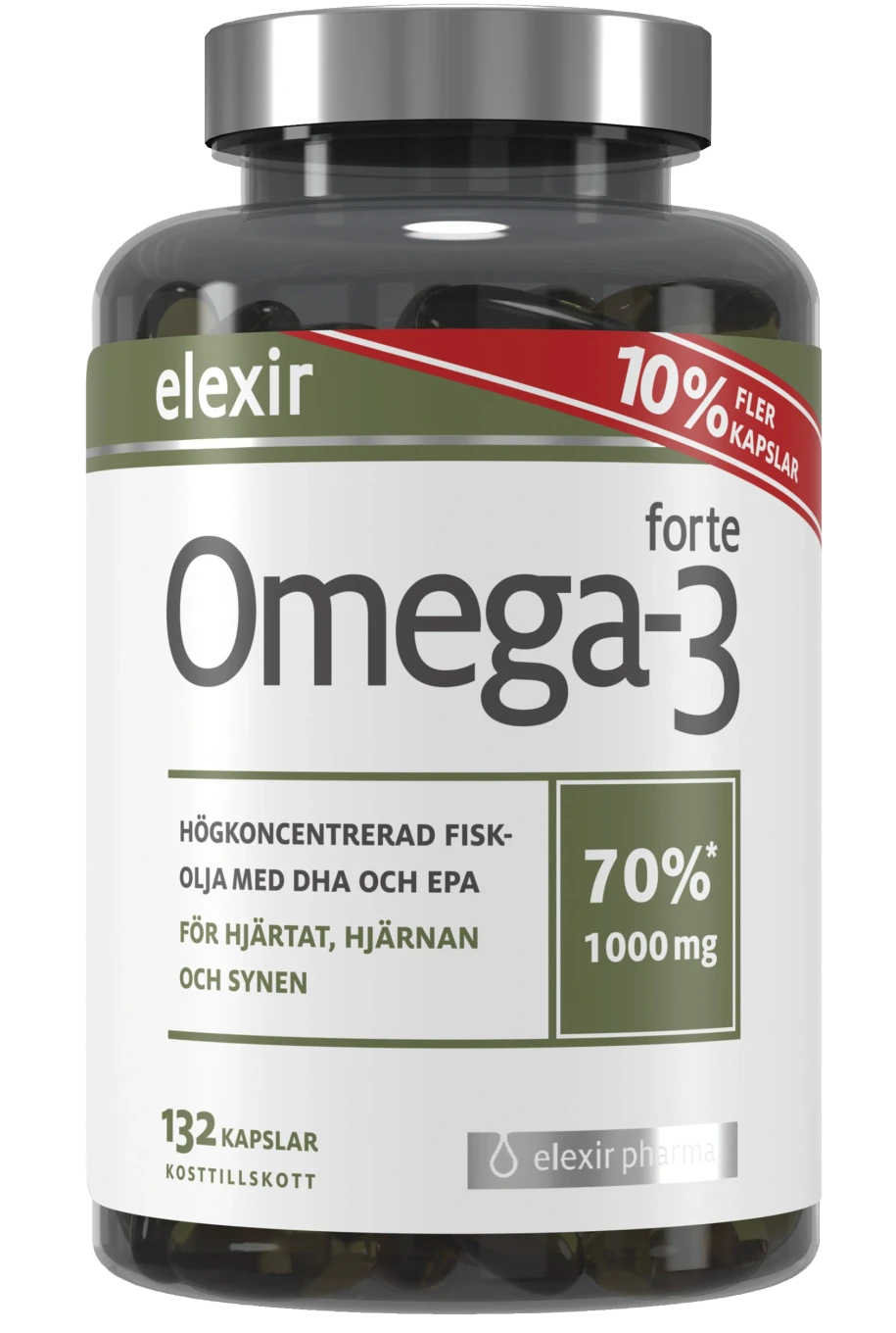 Elexir Pharma Omega-3 Forte 1000 mg 132 kapslar Elexir Pharma