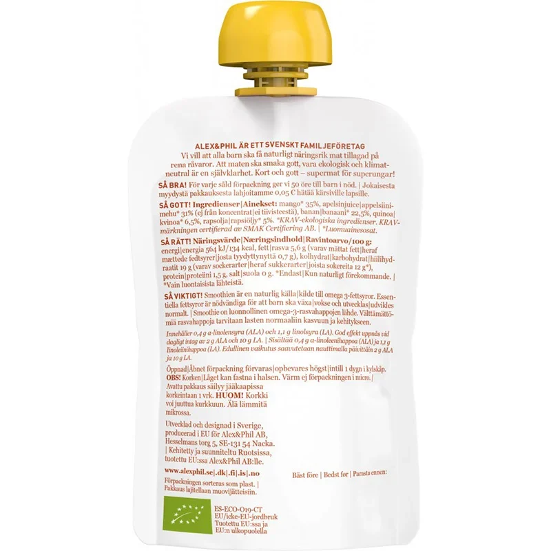 Alex & Phil Vår Apelsin- & Quinoasmoothie 100 g Alex & Phil