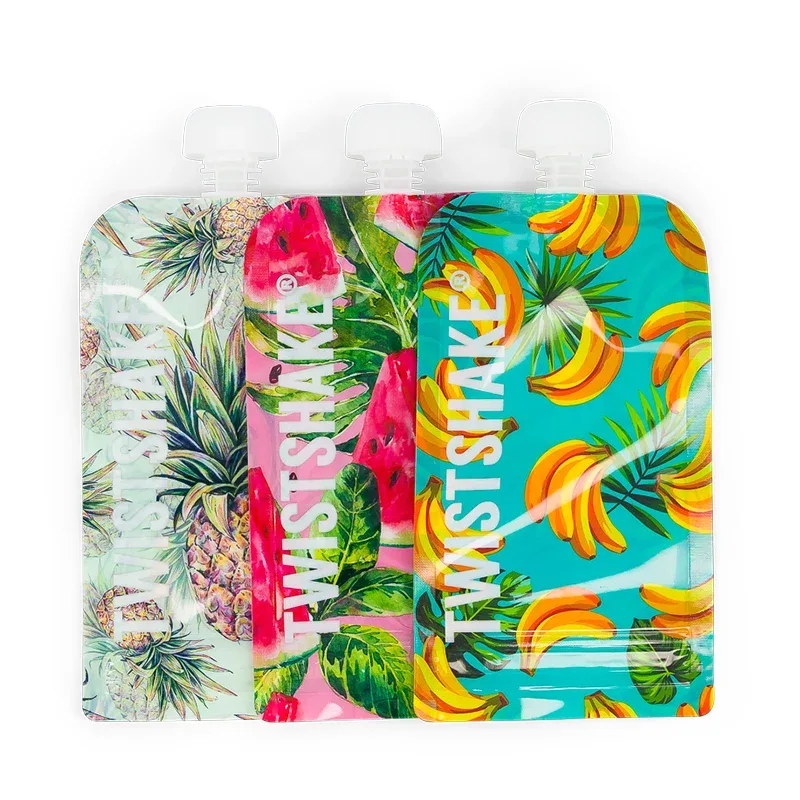 Twistshake 3x Squeeze Bag Pineapple Watermelon Banana 220 ml Twistshake