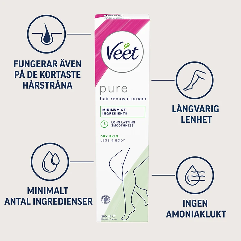 Veet Pure Hair Removal Cream Torr Hud 200 ml Veet