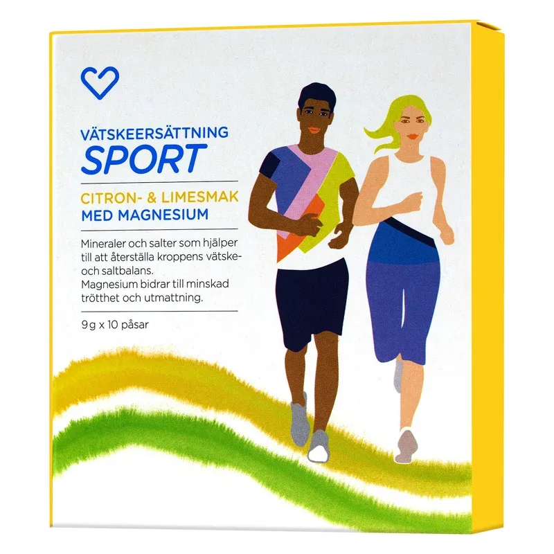 Hjärtats Vätskeersättning Sport med Magnesium 10 påsar Hjärtats