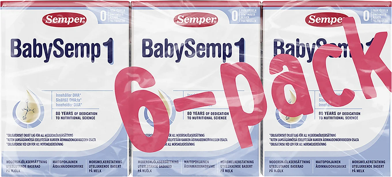 Semper BabySemp 1 Drickfärdig Modersmjölksersättning 6-pack Semper