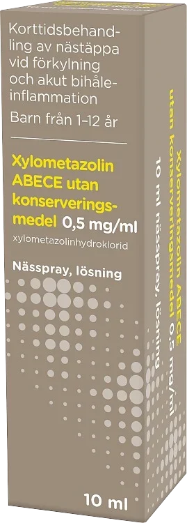 Xylometazolin ABECE utan konserveringsmedel,  0,5 mg/ml 10 ml ABECE
