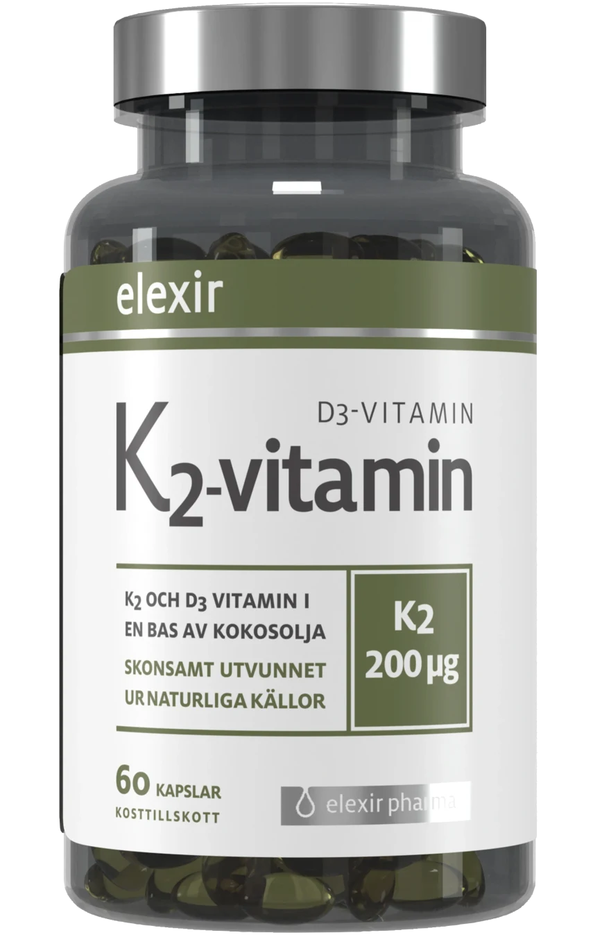 Elexir Pharma K2+D3 200 mcg 60 kapslar Elexir Pharma