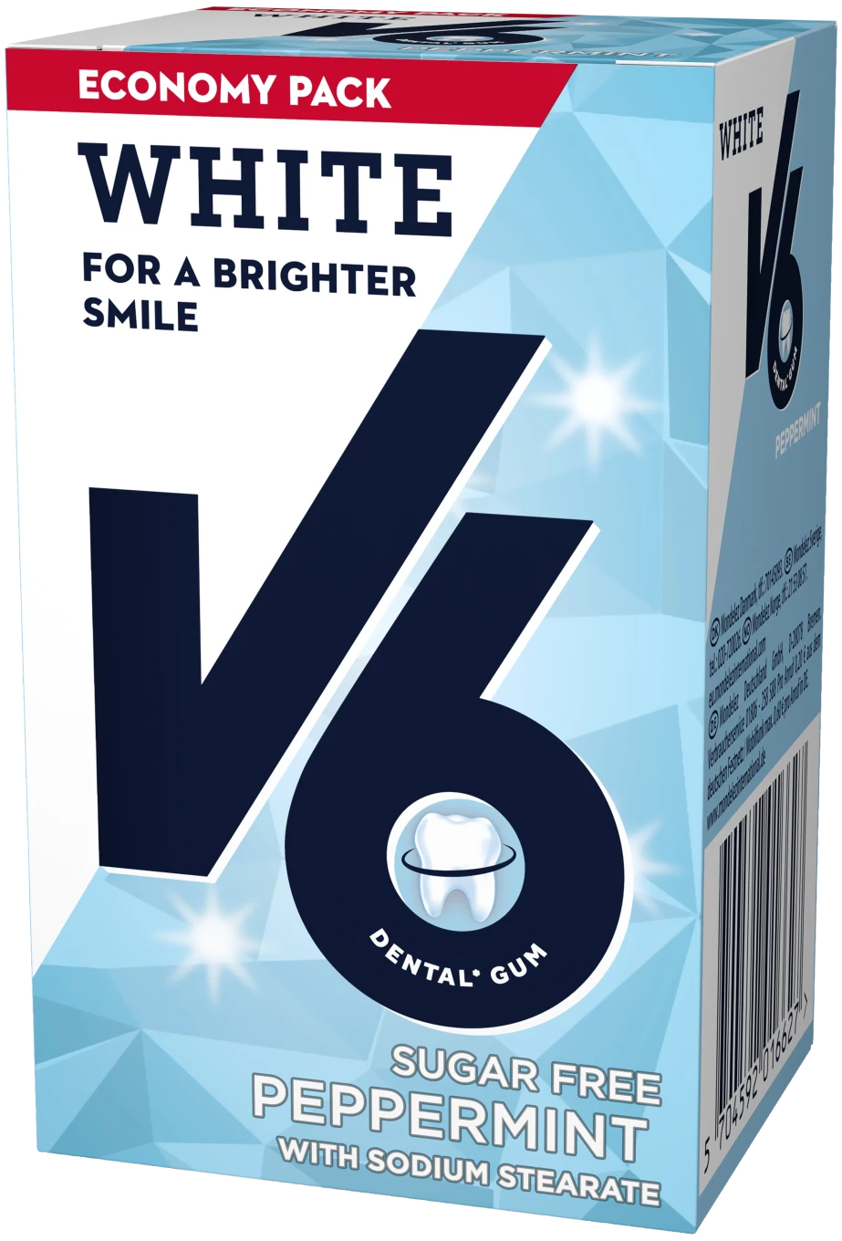 V6 White Peppermint tuggummi 72 g V6