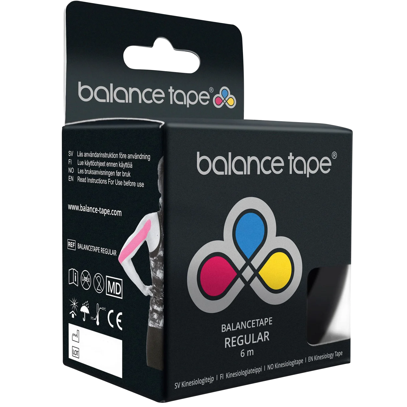 Hegu Kinesiologitejp Balance Tape Svart Rulle 5cm x 6m Hegu