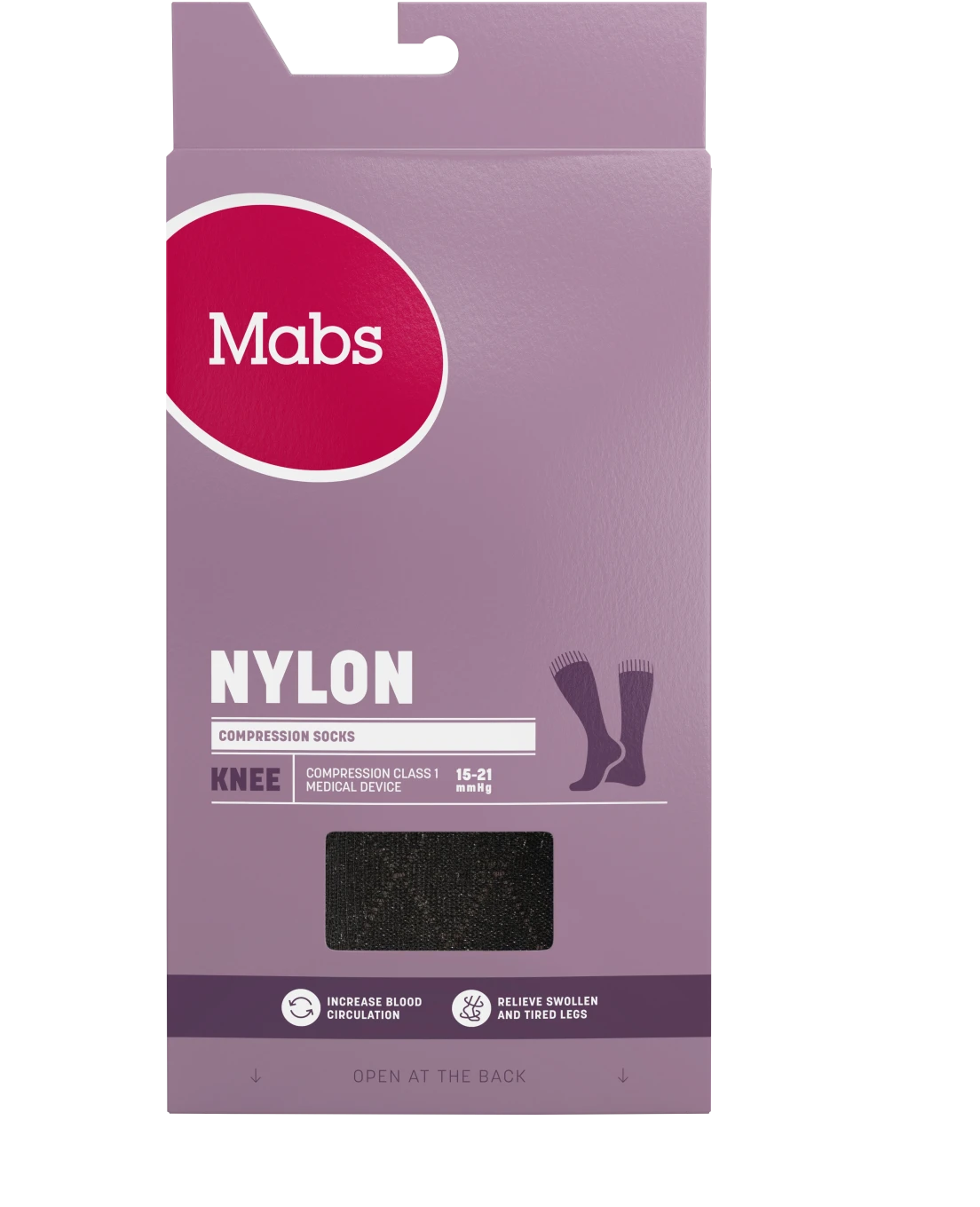 Mabs Nylon Knee Design Black 1 par XL Mabs