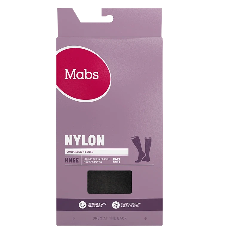 Mabs Nylon Knee Wide Black 1 par XL Mabs