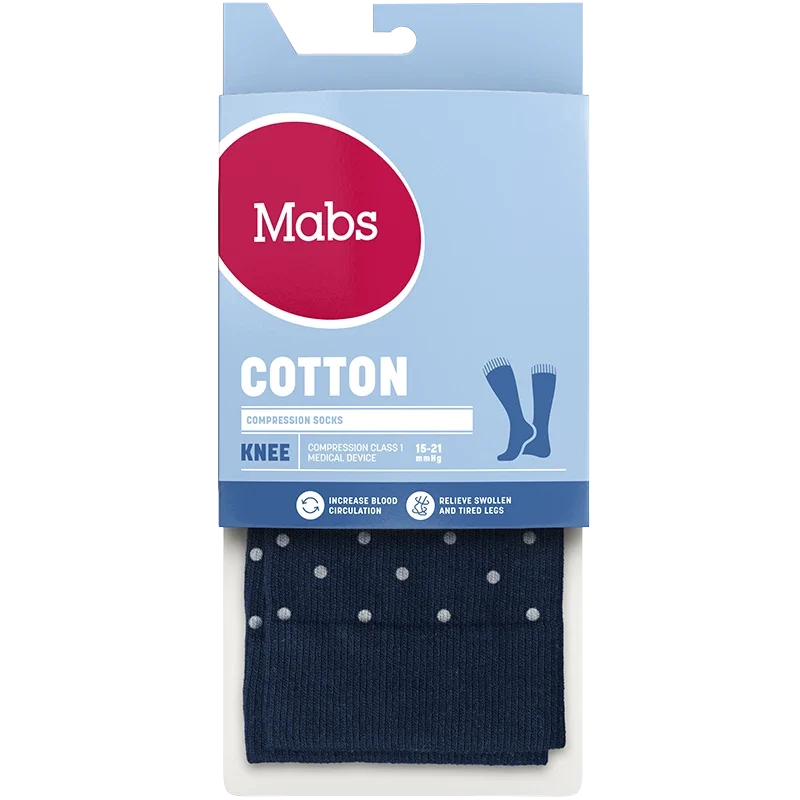 Mabs Cotton Knee Navy Dotted L Mabs