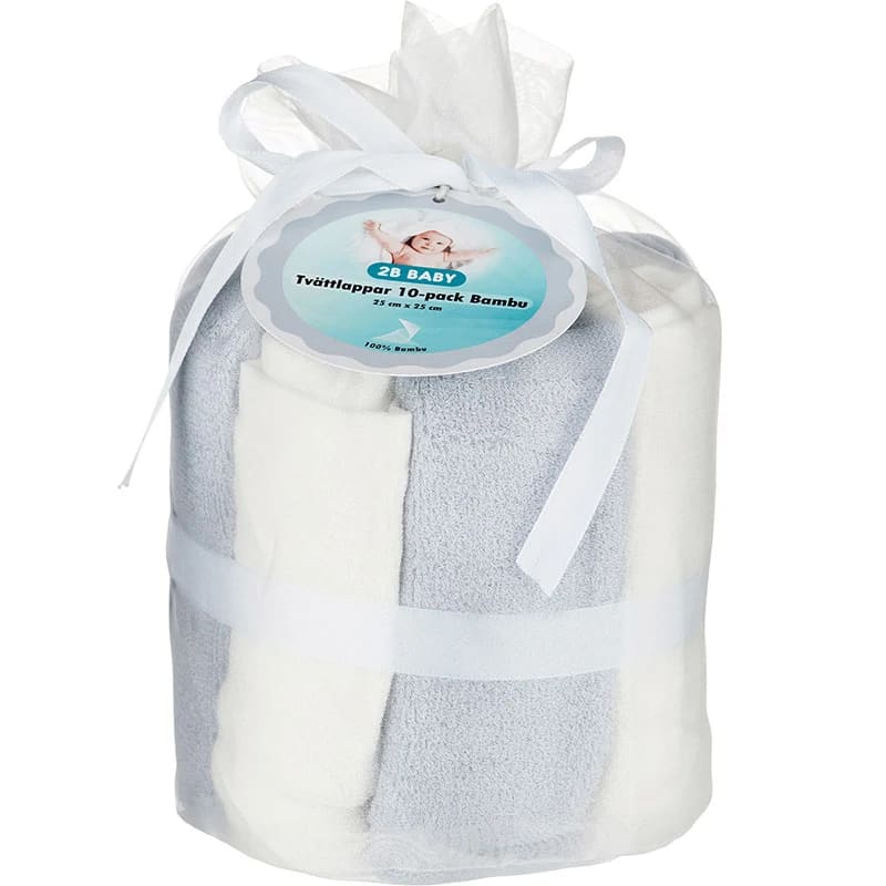 2B Baby Tvättlappar Bambu Grå 10-pack 2B Baby