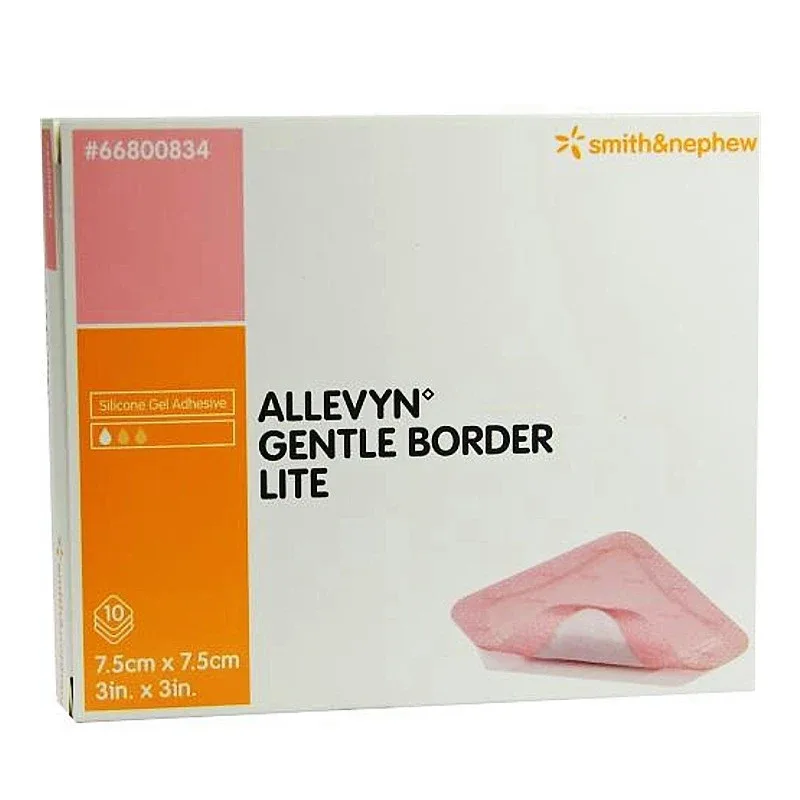 Allevyn Gentle Border Lite vidhäftande förband 7,5 x 7,5 cm 10styck Allevyn