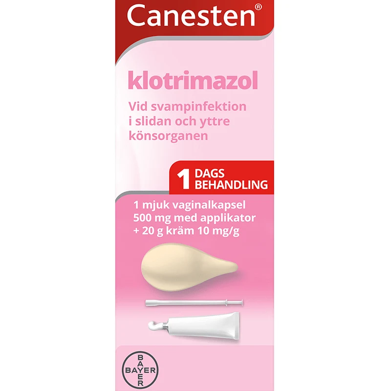 Canesten vaginalkapsel 500 mg 1 st + vaginalkräm 1% 20 g Canesten