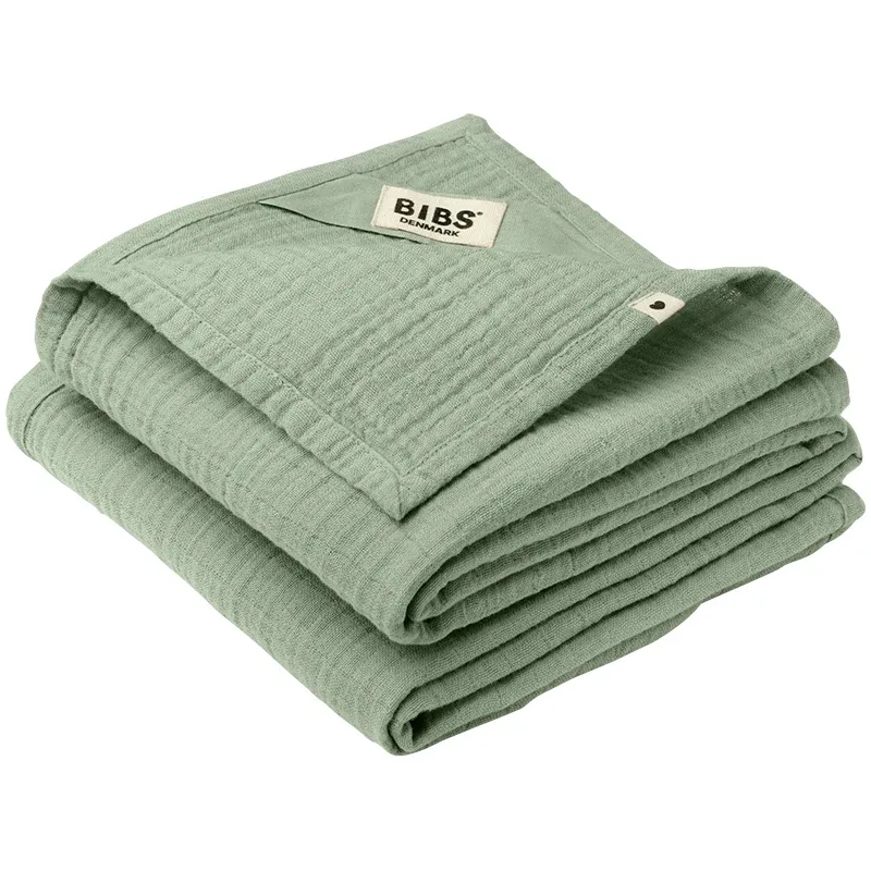 BIBS Cuddle Cloth Muslin 70x70 cm Sage 2-pack Bibs