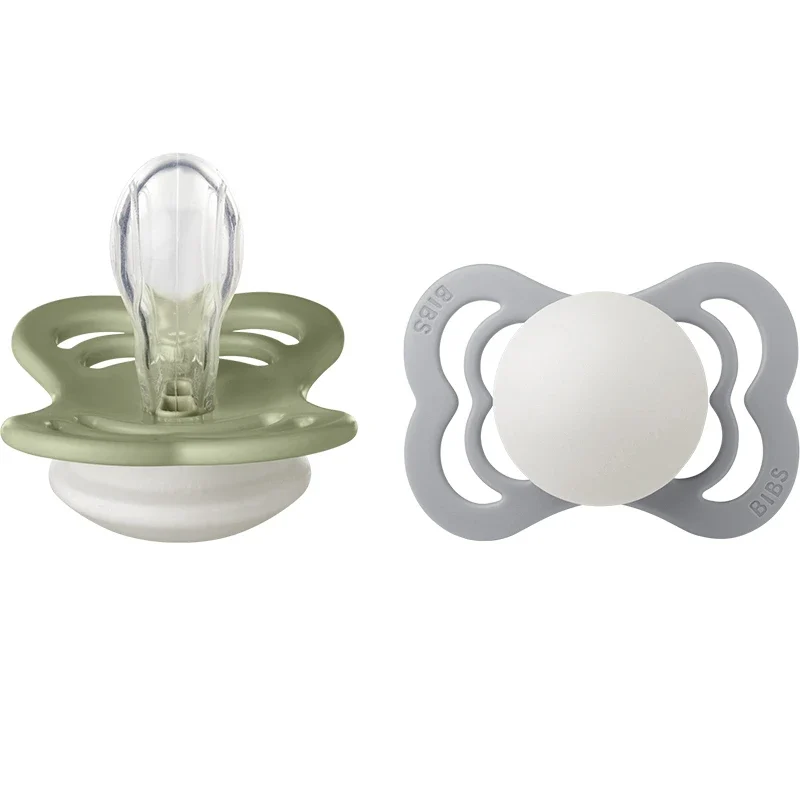 BIBS Supreme Silicone Sage Glow/Cloud Glow 2-pack Size 1 Bibs
