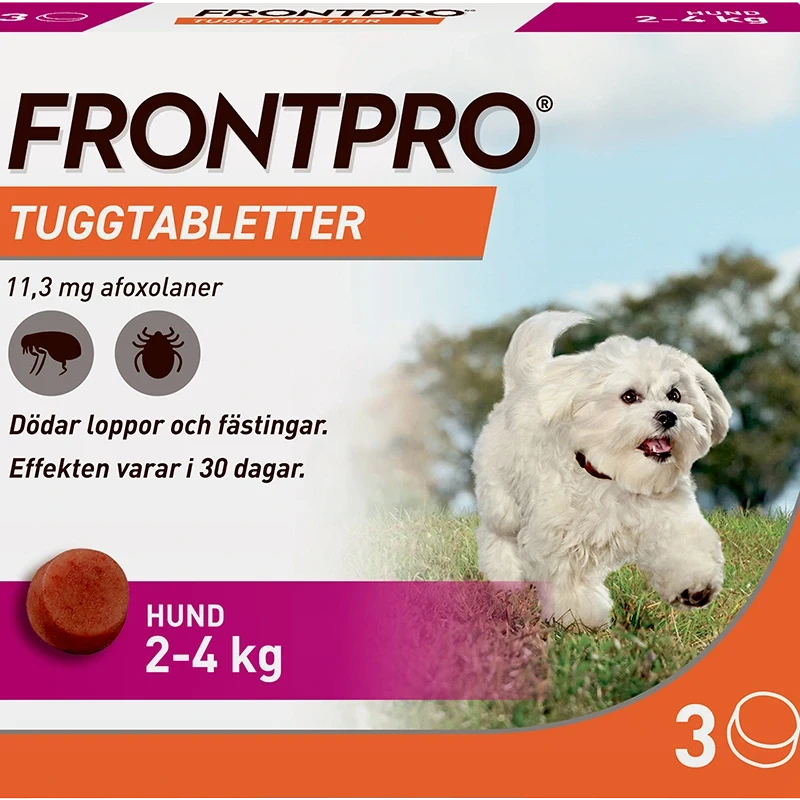 FRONTPRO 11,3 mg tuggtabletter för hund 2-4 kg 3 st Frontpro