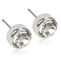 Blomdahl Örhängen Bezel Crystal Silver 5 mm Blomdahl