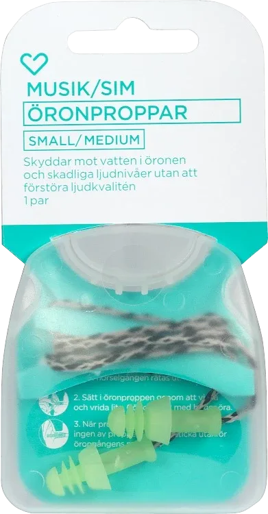 Hjärtats musik- och simpropp small/medium 1 par Hjärtats