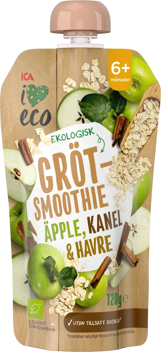 ICA I Love Eco Gröt Äpple Kanel och Havre 120 g ICA I Love Eco
