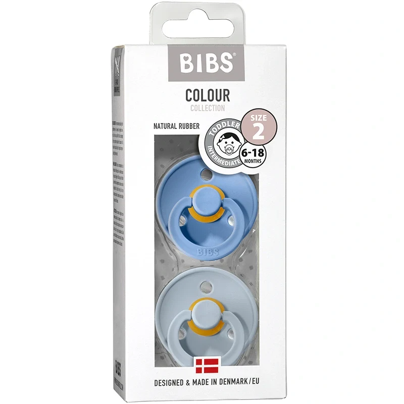 BIBS Napp Sky Blue / Baby Blue 6-18 månader 2-pack Bibs