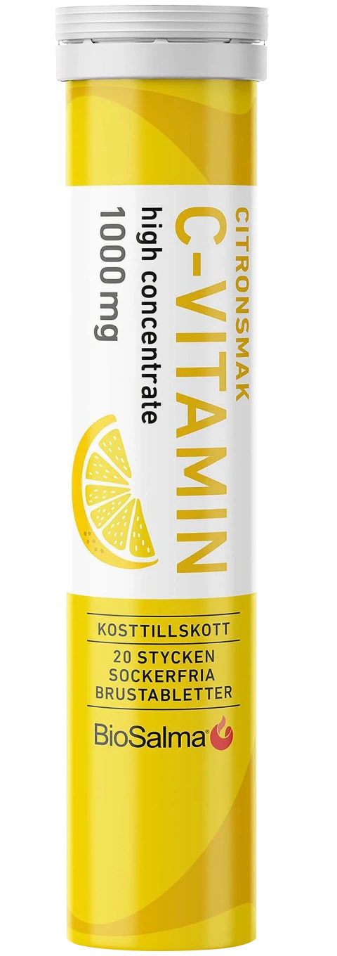 BioSalma C-vitamin 1000 mg Citron 20 brustabletter BioSalma
